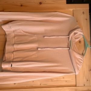 Waffle texture light pink cropped Hollister hoodie